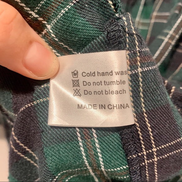 Green Plaid Flannel Dress - Picture 7 of 8